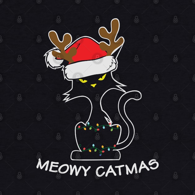 Meowy Catmas Ugly Christmas Sweater Gift for Cat Lovers by BadDesignCo